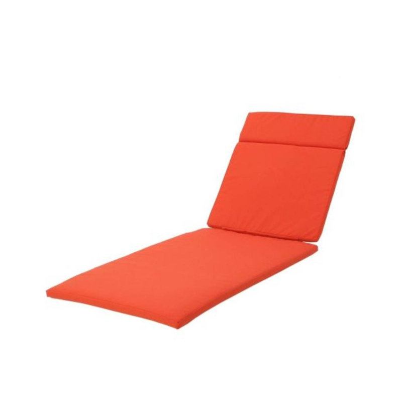 Salem Outdoor Chaise Lounge Cushion (2 PCS), Orange - No Chaise Lounge, Orange