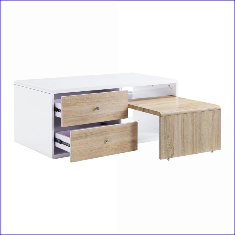 Table basse ronde en marbre blanc avec pieds en noyer, design intemporel de luxe pour le salon