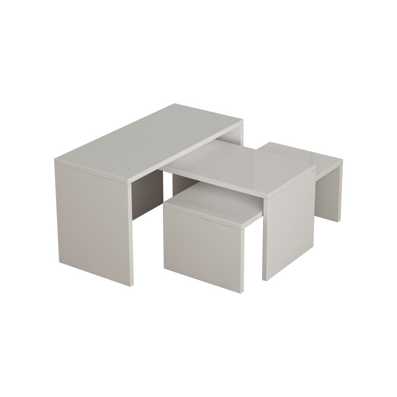 Paris 3 Piece Nest of Coffee Tables Set, White