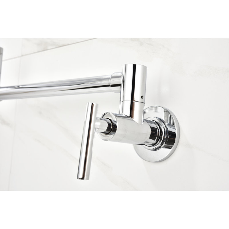 Wall Mounted Pot Filler Faucet - Brass, , Easy Flow Control Brass Interior, Exterior, Smooth Design
