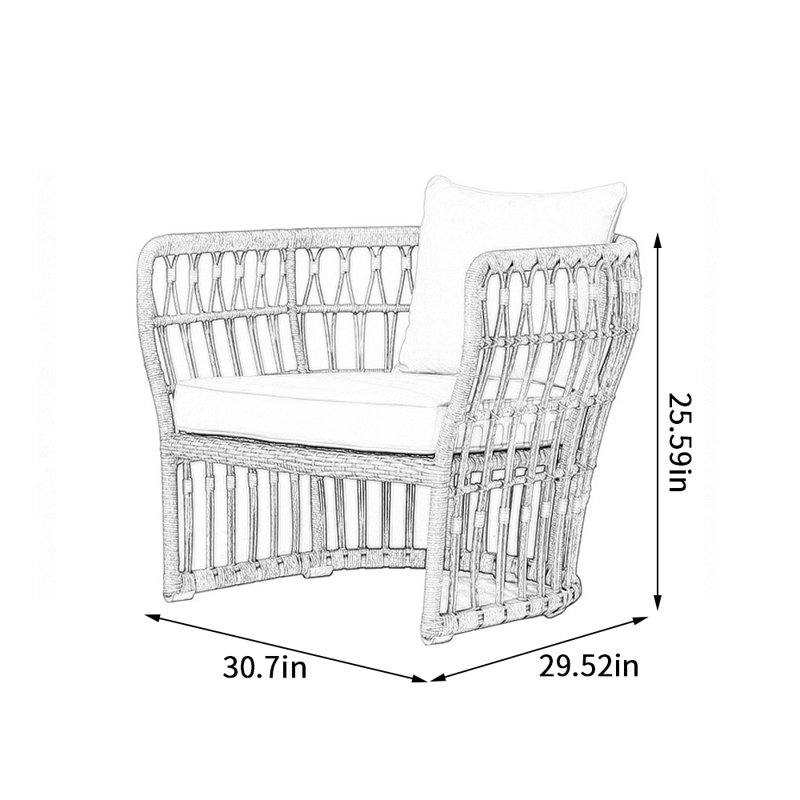 Chaise longue d'extérieur en rotin simple et imperméable Simple