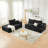 Cloud Style L-Shaped Chenille Sectional Sofa with No Assembly Compression Design