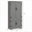Armoire de cuisine, rangement de 48,5 po de style campagnard gris avec 2 tablettes réglables 4 portes en lambris | Panneau de fibres à densité moyenne