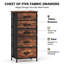 Steel 5 -Drawer Rectangle Accent Chest-1810855434