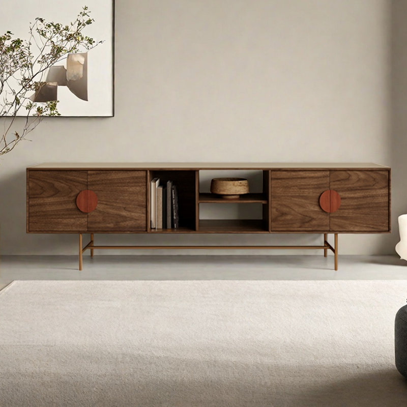 Meuble télé en bois Home Simplicity, H 19,68 po x L 82,67 po x l 15,75 po, Brun
