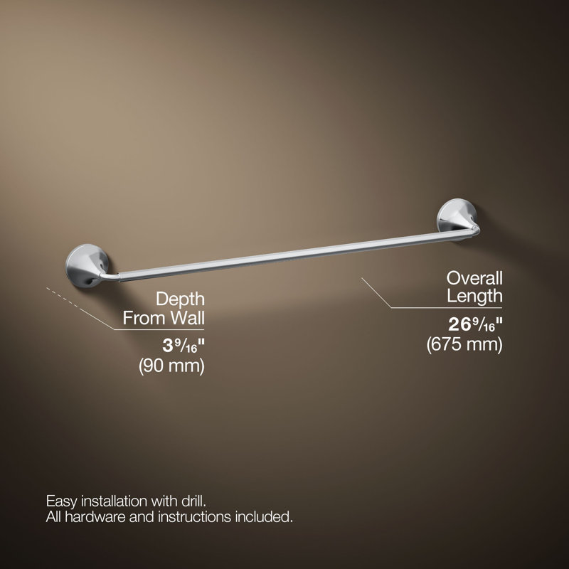 Tone Towel Bar, Polished Chrome, 24"W
