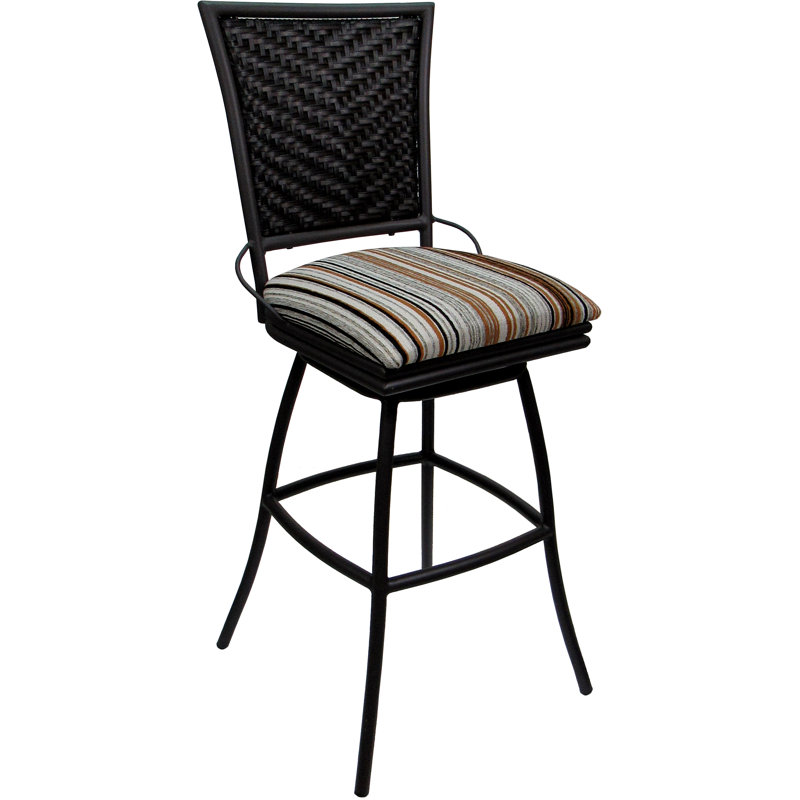 Bois flotté sur cadre, Crème, crème, Noir, noir, noir, noir, Extall Stool(34" Seat Height)