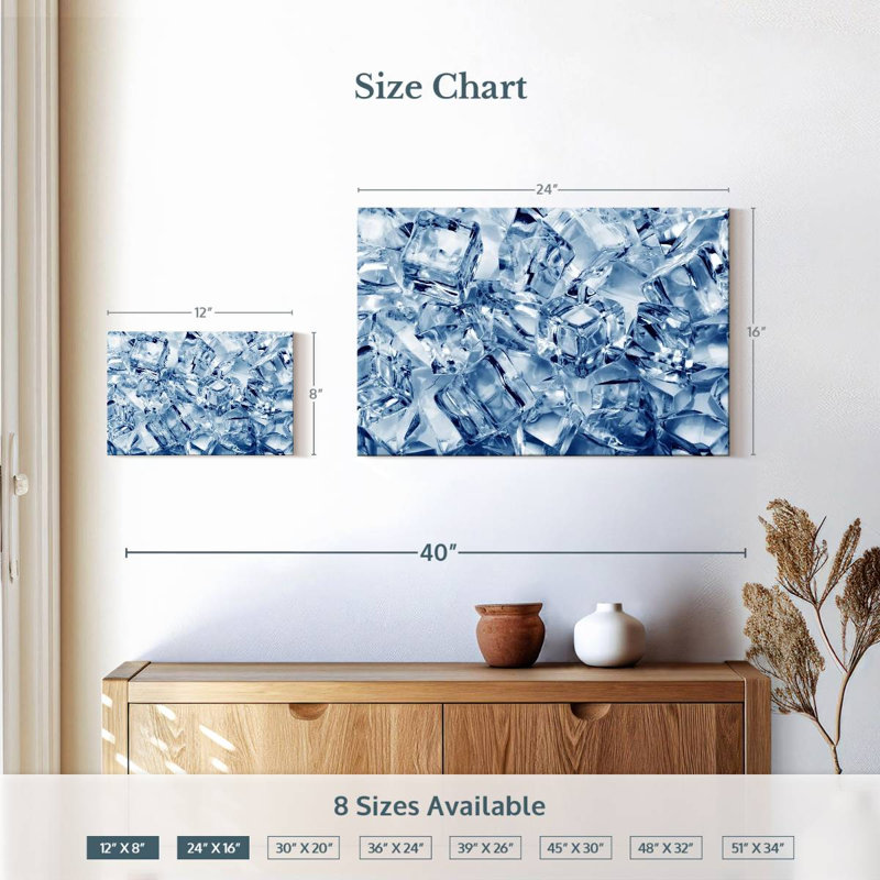 Cubes de glace Kerner abstrait, H 16 po x l 24 po