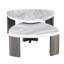 Table contemporaine 3 pièces en marbre gris Space Space