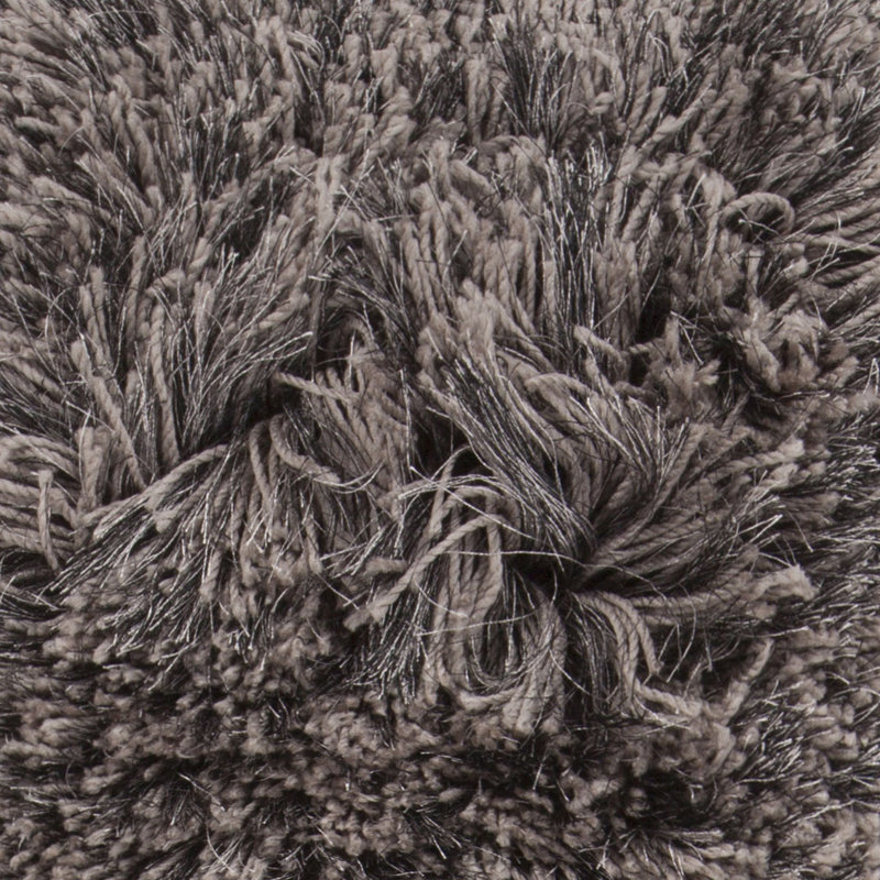 Tapis poils longs zone grise fait main Lenita, Rectangle 5 pi x 7 pi 6 po