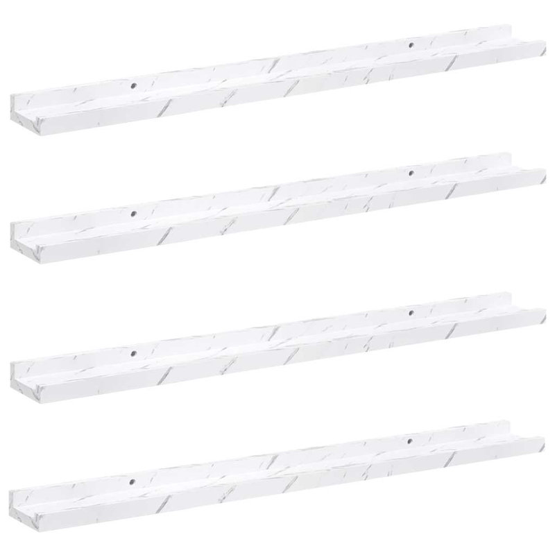 Floating Shelf, 3cm H x 80cm W x 9cm D, White Marble