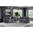 Lorraine Dark Grey Upholstered Curved Loveseat