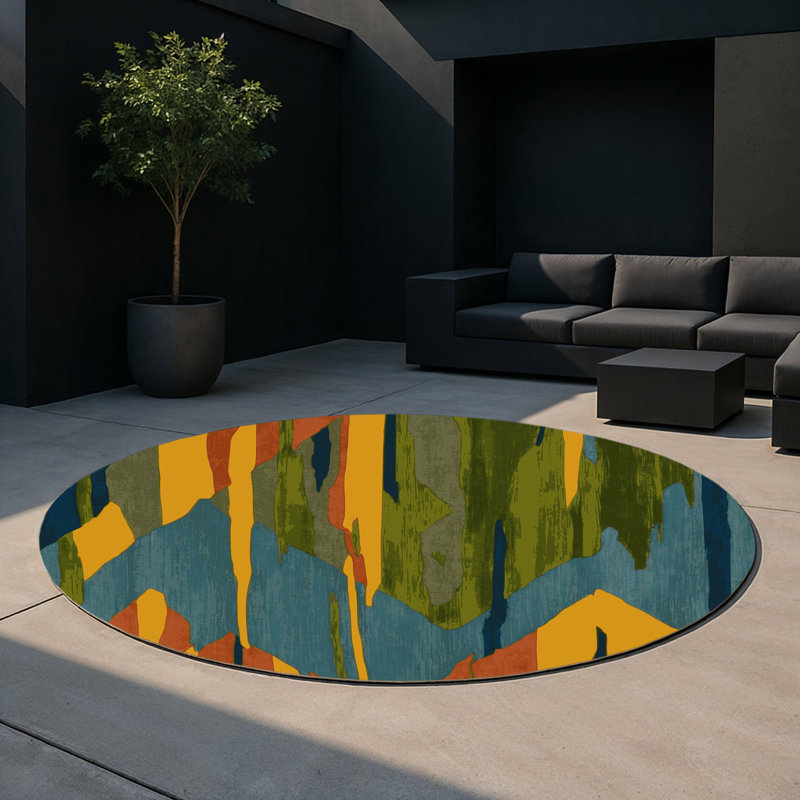 Wilderness Wash Indoor And Outdoor Area Rug, Round 5'