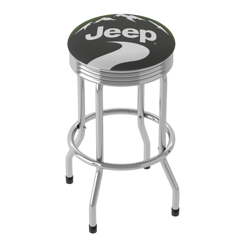 Swivel Upholstered Counter Stool with Metal Frame