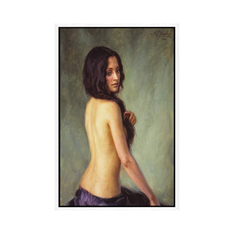 Brunette 1 Piece Wall Art on Canvas, 66.04 cm H x 45.72 cm W, White Framed