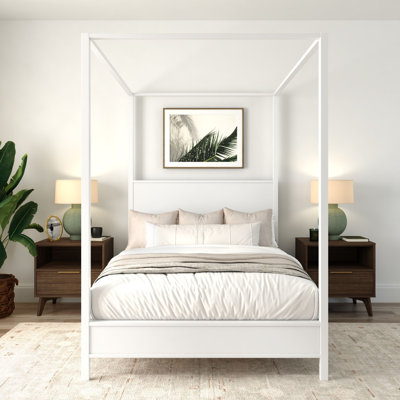Haven Canopy Bed with Square Post and Wood Headboard