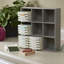 Boîte de rangement à 9 tiroirs gris pour rangement 12 po X 3,13 po