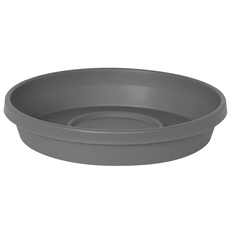 Plateau traditionnel / intérieur en plastique pour soucoupe, H 1,5 po x l 7,5 po x P 7,5 po, Gris anthracite