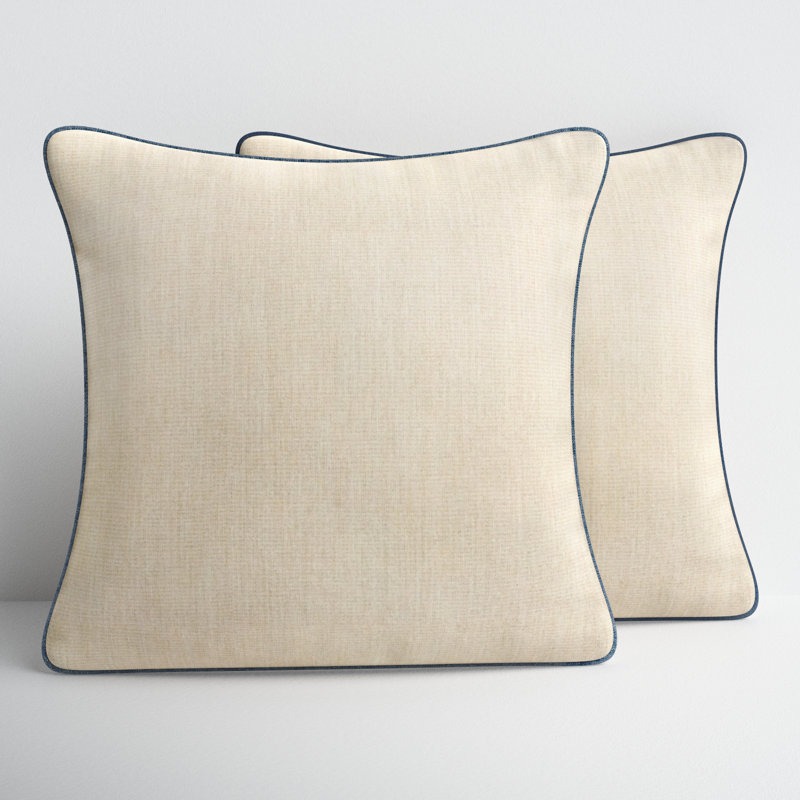 Housse et insert de coussin carré extérieur Jaclyn, Bleu / pierre ponce, 20 po x 20 po