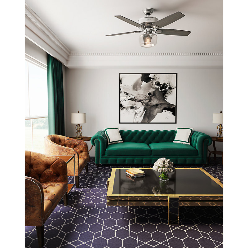 Bennett 52" Brushed Nickel Ceiling Fan with LED Light and Remote