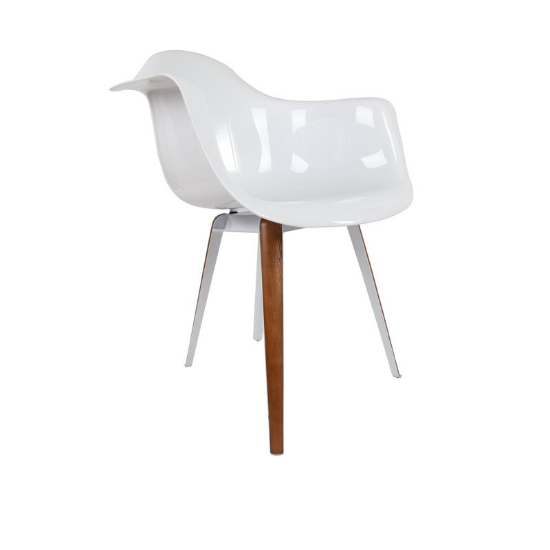 Chaise avec accoudoirs en bois massif Rosita Slice, Noyer