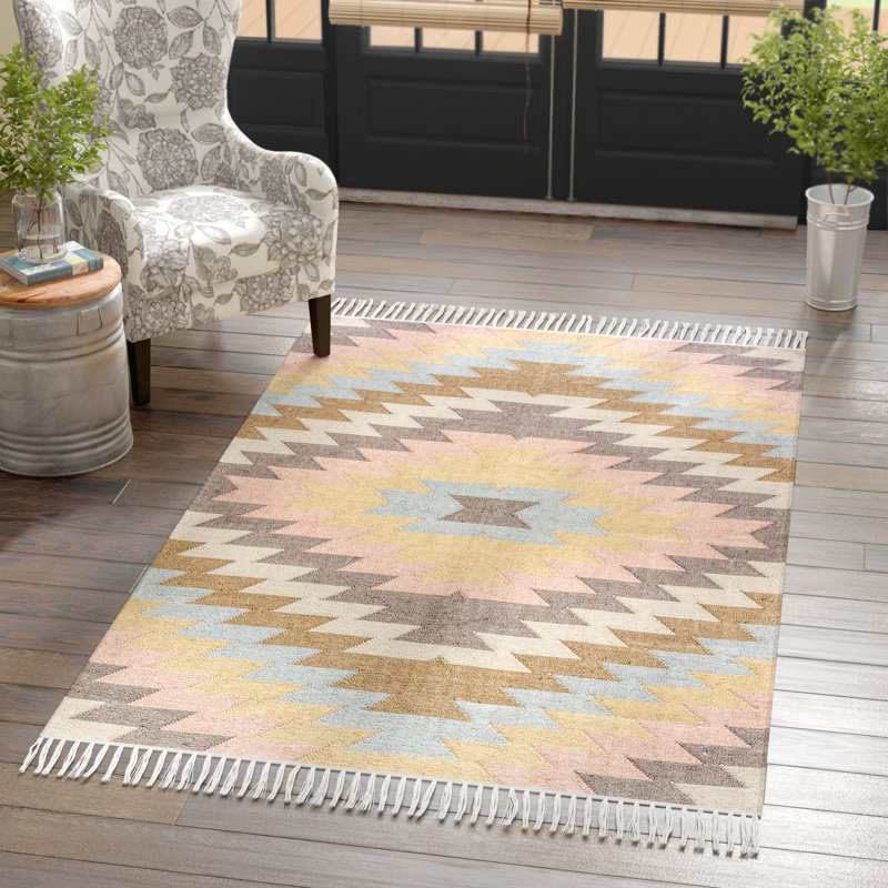 Avalyn Handwoven Pink/Orange/Brown Indoor / Outdoor Area Rug