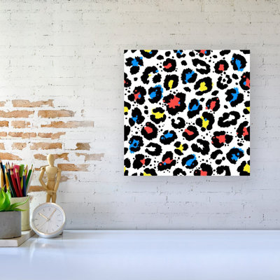 Coloured Leopard - Wrapped Canvas Print