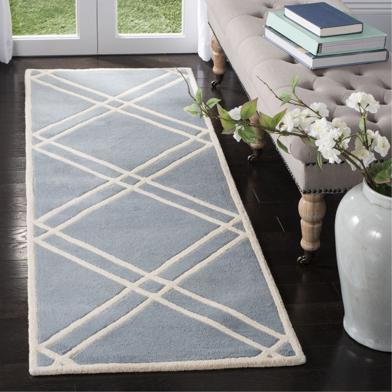 Teresita Hand Tufted Wool Geometric Rug, Runner 2'3" x 7'