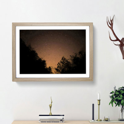 Forest at Night in Abstract - Picture Frame Graphic Art Print