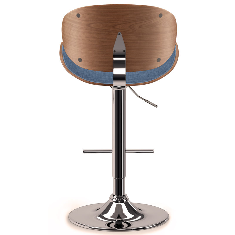Tabouret de bar pivotant Bentwood, Brun, Bleu