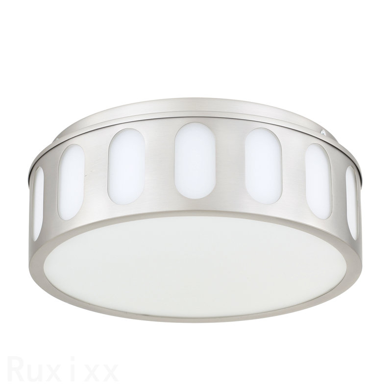 Plafonnier encastré en nickel brossé 11,25 po, Nickel brossé, H 4,13 po x l 11,25 po x P 11,25 po