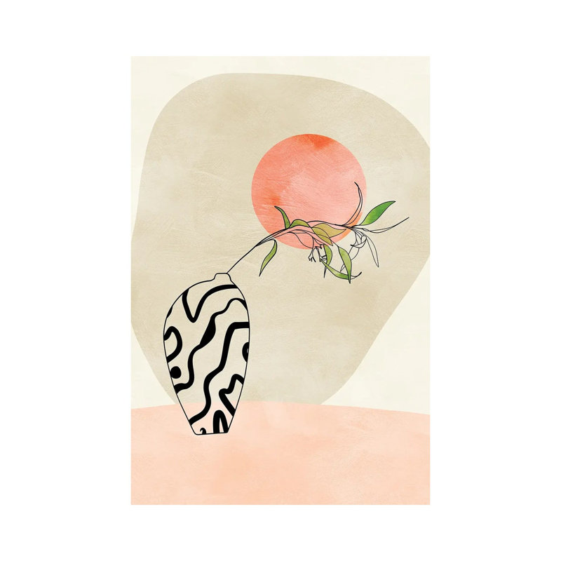 Floral Stillife With Moon In Pastel by Ana Rut Bré - Gallery-Wrapped Canvas Giclée on Canvas, Canvas, 30.48 cm H x 45.72 cm W