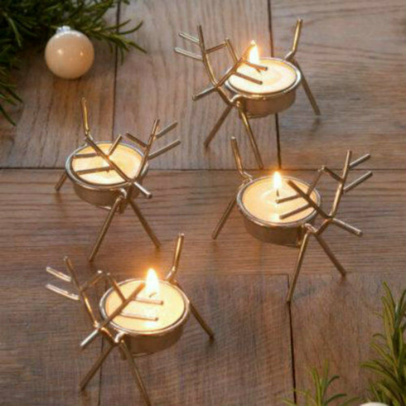 342 Piece Metal Tabletop Tealight Holder Set with Candle Included