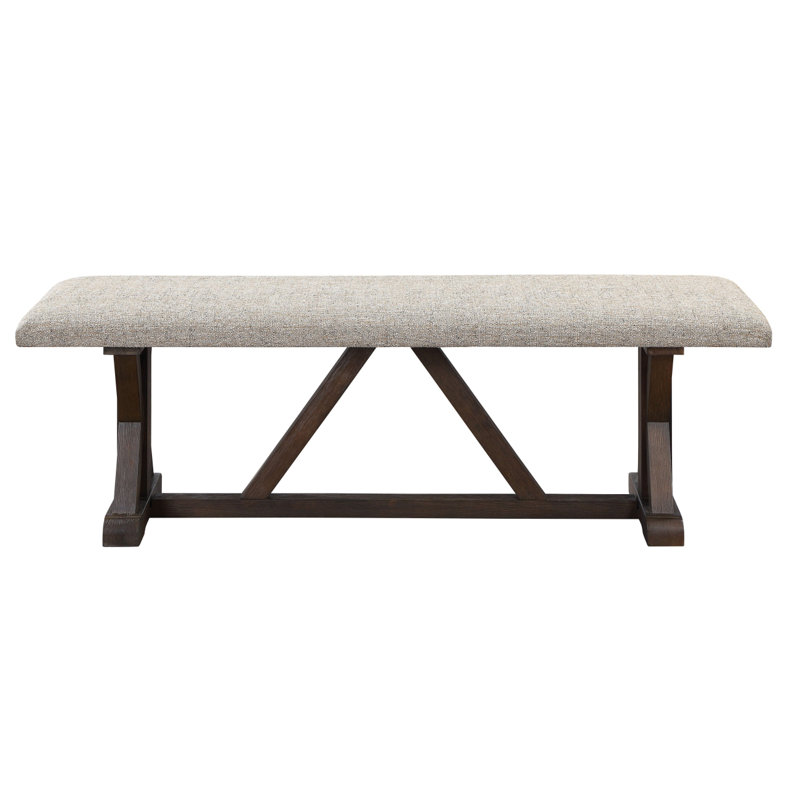 Banc élégant avec siège rembourré et base en tréteau unique en forme de X