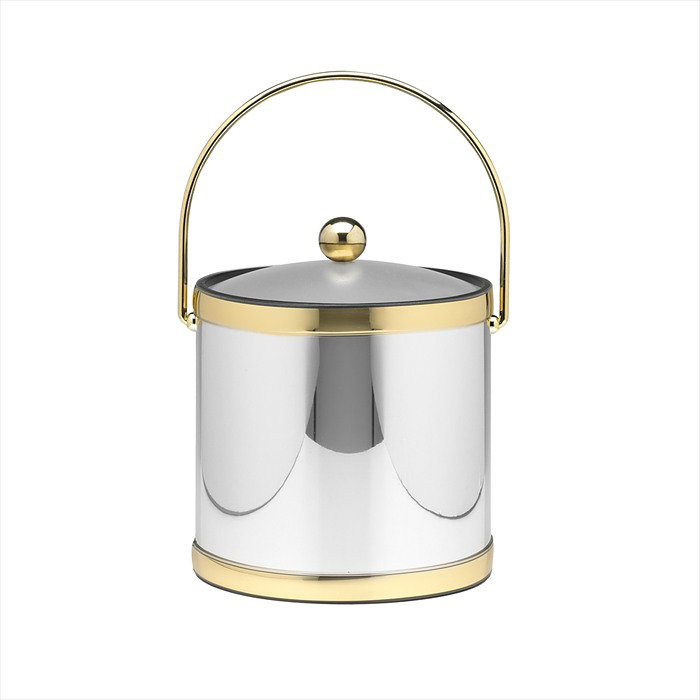 Dajavette Metal Ice Bucket, Gold/Silver