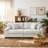 2 - Piece Upholstered Offwhite Chenille Modular Sectional Sofa with Armrests & Throw Pillows-718692623