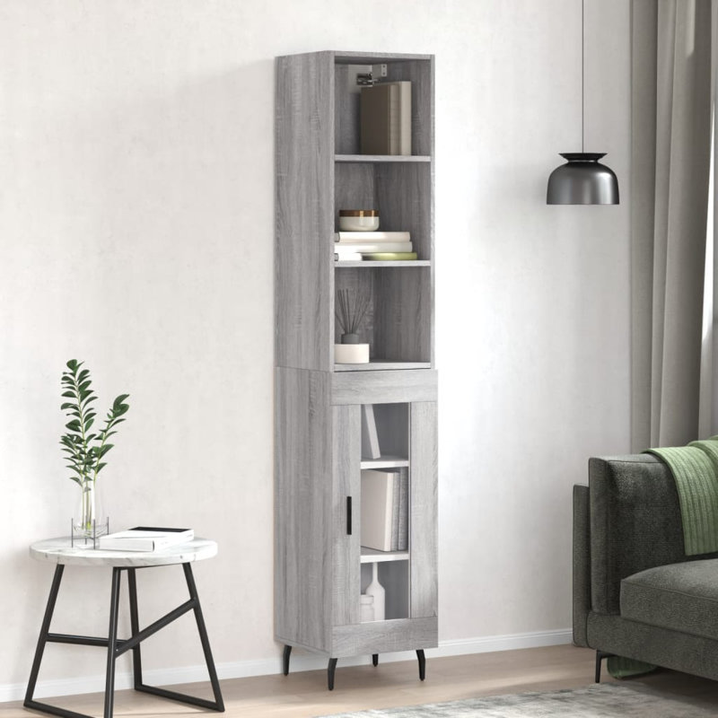 180cm H x 35cm W Standard Bookcase, Grey/Sonoma