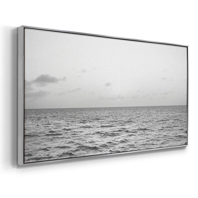D'un bord à l'autre, toile tendue avec châssis, prête à être accrochée, H 21 po x l 41 po, Argent argent