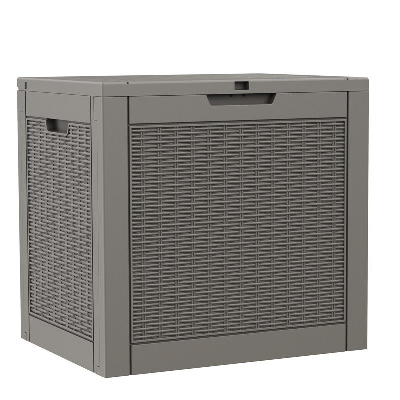 30-gal Water Resistant Resin Lockable Deck Box, Brown-Gray