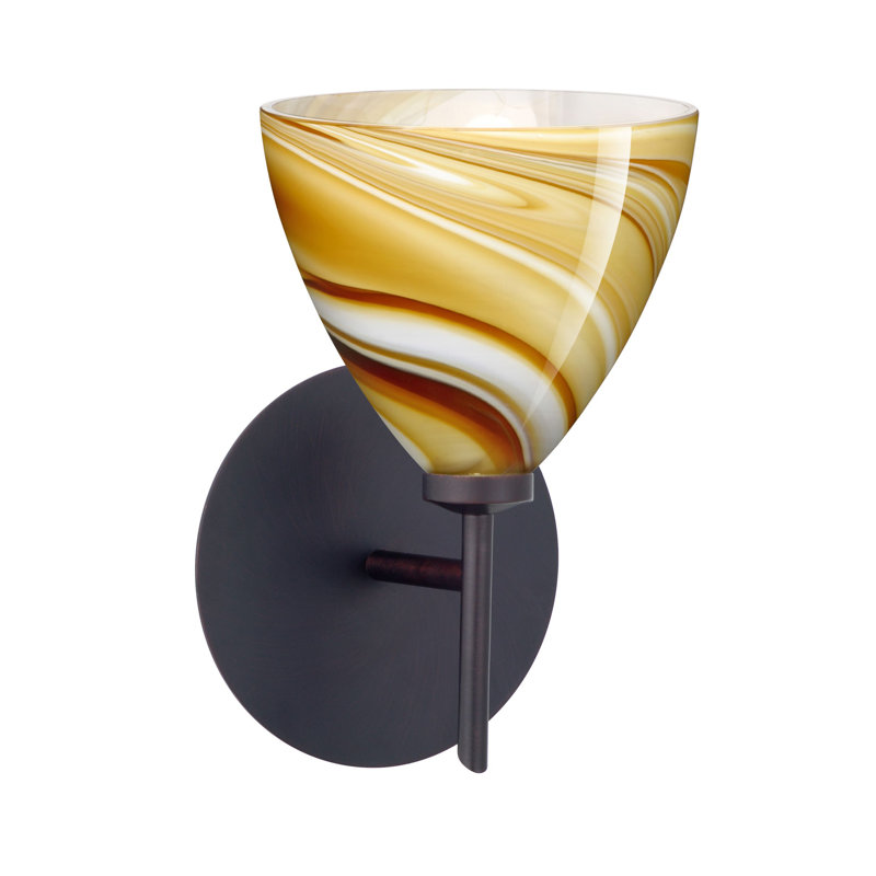 Mia Armed Sconce, Bronze, Honey, Incandescent