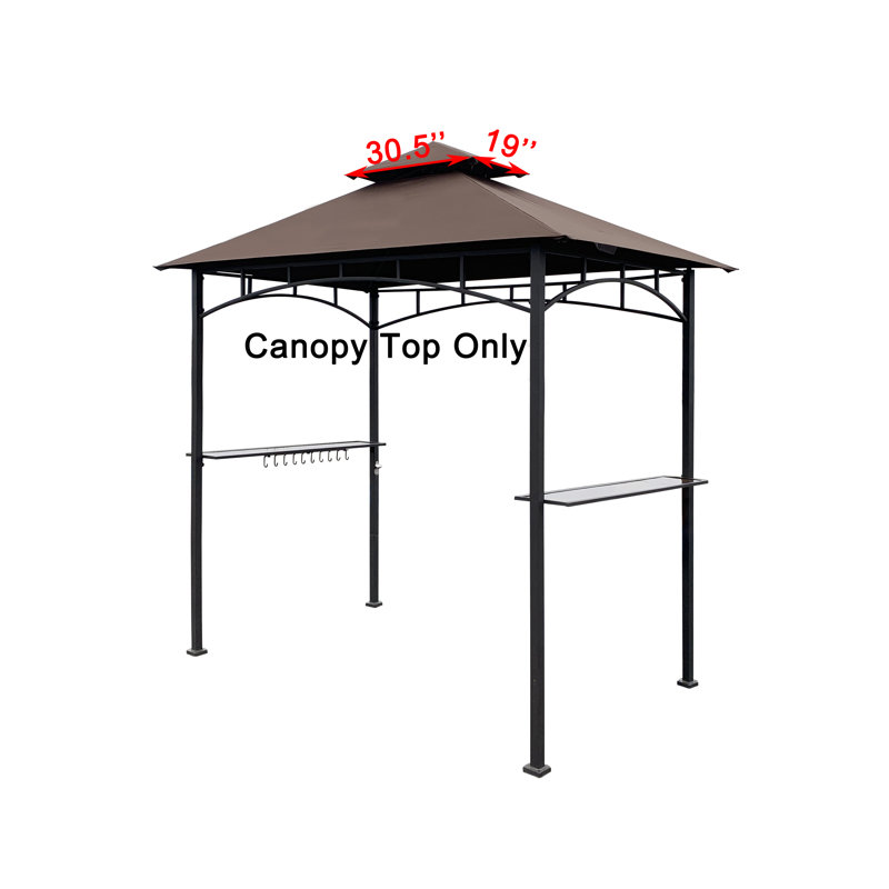 Brown Polyester Replacement Canopy Top for 8 ft. x 5 ft. Grill Gazebo