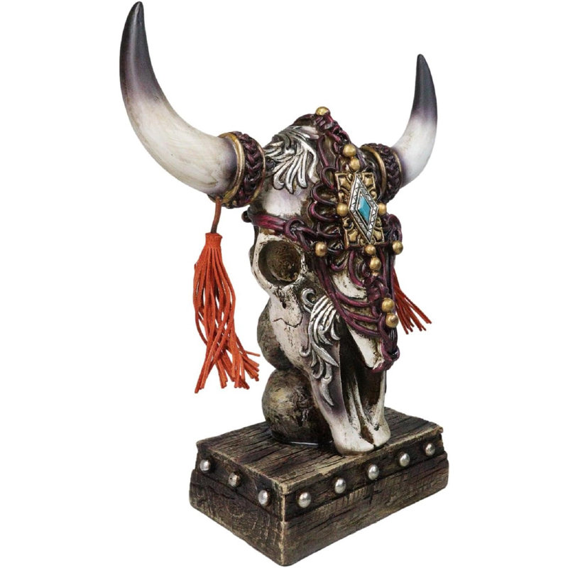 Figurine rustique crâne de vache Western