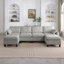 Canapé modulaire de 109 po en chenille modulaire en L avec repose-pieds avec rangement-900335012