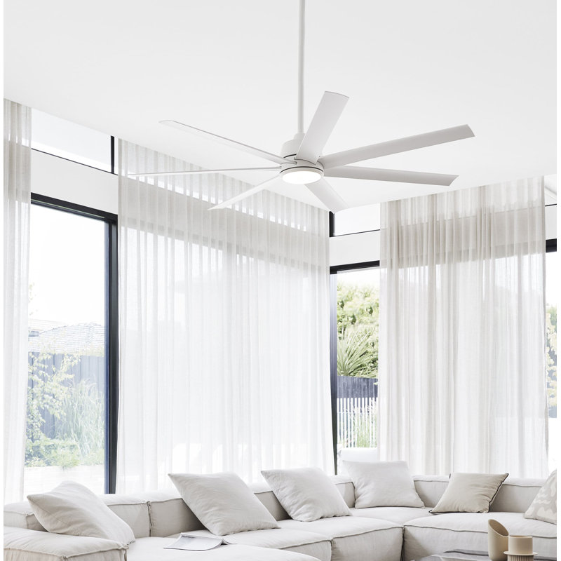 Ventilateur de plafond intérieur / extérieur de 72 po avec lumière et télécommande Atlanta, Blanc