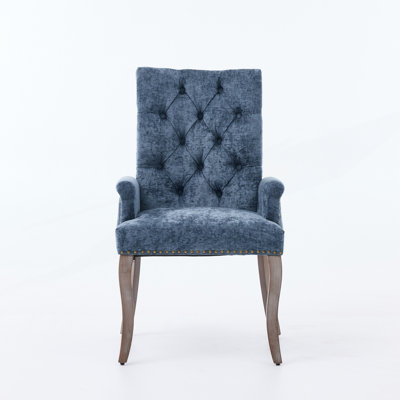 Chaise de salle à manger rembourrée 1pc, chaise courbée élégante avec accoudoirs capitonnés