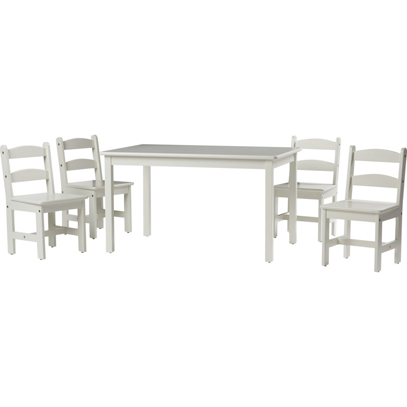 Briyon Kids 5 Piece Play Or Activity Table and Chair Set, White