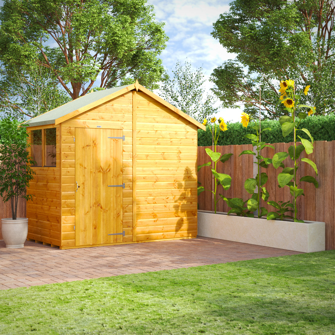 258 cm x 135 cm Gartenhaus mit Satteldach aus Nut- und Feder Vollholz