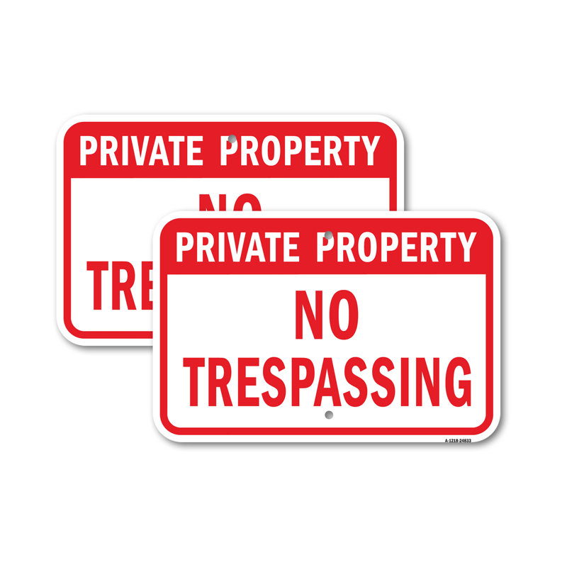 Signe en aluminium de propriété privée 1 intrusion