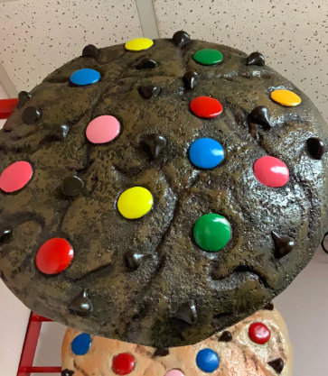 Jahnae Hanging M & M Cookie Over Sized Statue, Brown