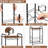 Jaydalin 8 Bottle Floor Wine Bottle & Glass Rack in Brown